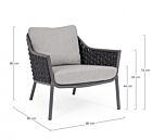 Vrtna fotelja EVERLY antracit QS22 s jastucima