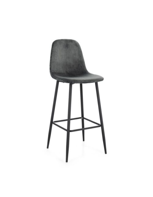 BIZZOTTO barski stol NEW IRELIA velur temno siv