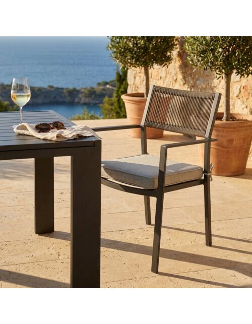 Vrtni stol MARACAY z blazino – taupe