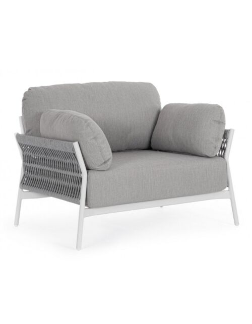 Vrtna fotelja s jastucima PARDIS bijela QS20/grafit