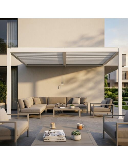 Bioklimatska pergola 4 × 2,5 m prislonjena