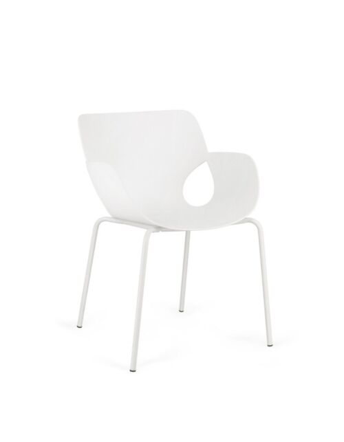 BIZZOTTO jedilni stol z nasloni za roke LENNOX bel