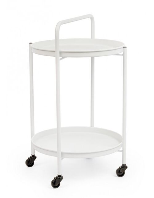 Servirni voziček s pladnjem AUSTIN TWIN – bela D44,5 H70