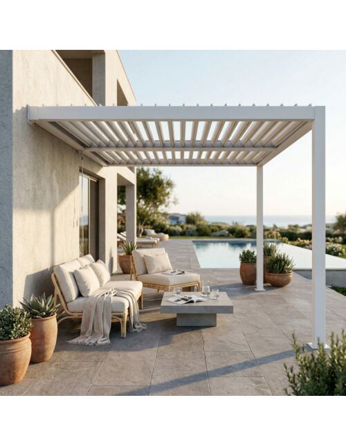 Bioklimatska pergola 3 × 2,5 m prislonjena