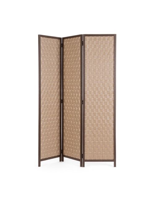 BIZZOTTO paravan 3-delni JORAH naravno-rjava 135×180 cm