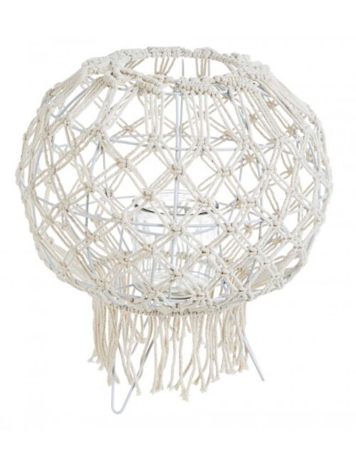 LAMPION BIJELI MAKRAME H38