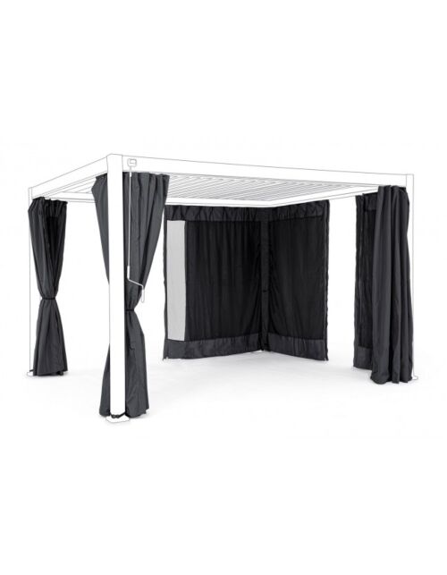 Set 4 bočnih platna i komarnika za pergolu OCEAN 3x4 antracit