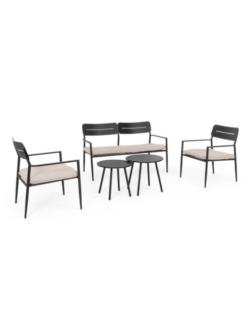 BIZZOTTO vrtna garnitura GARGANO antracit z blazinami – set 5