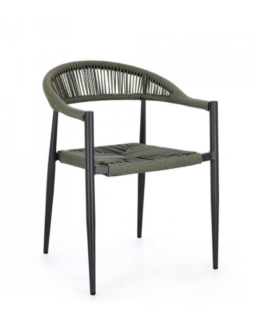 Vrtna fotelja JANDIA antracit/zelena - složiva