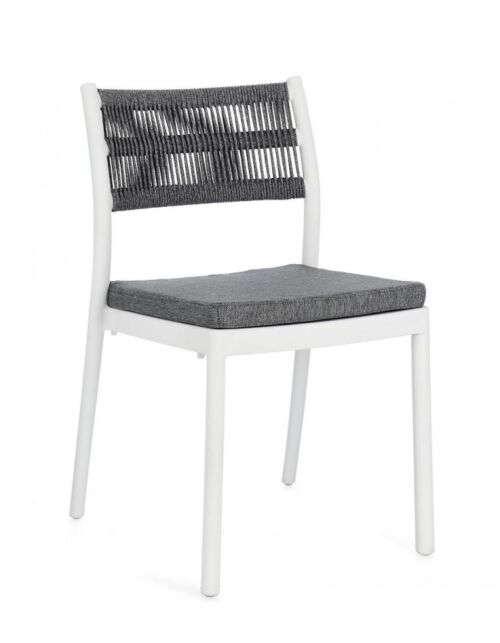 Vrtni stol ALVIN bel - temno siv