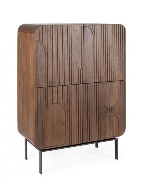 Komoda ORISSA iz mangovega lesa 4 vrata rjava 90 x 42 x 120 cm