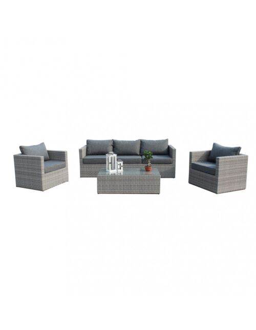 Vrtna sedežna garnitura ČILE z blazinami WI-806882-GRAY