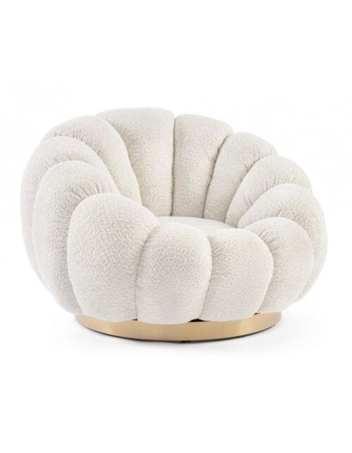 BIZZOTTO VRTLJIV FOTELJ FLOREL NATURALE