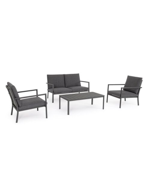 BIZZOTTO vrtna garnitura z blazinami SET4 KONNOR antracit CX23