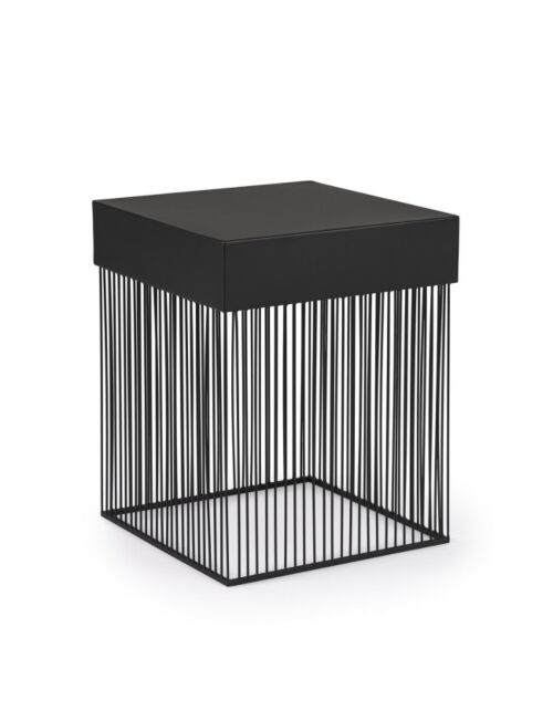 BIZZOTTO Kvadratna kovinska mizica YASLINE 40×40 črna