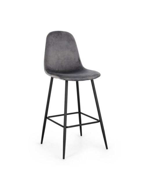 BIZZOTTO barski stol NEW IRELIA črn – temno siv (velur)