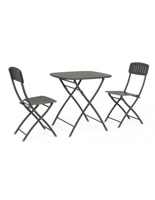 Vrtni sklopivi set3 BISTROT YVONNE antracit – metalni