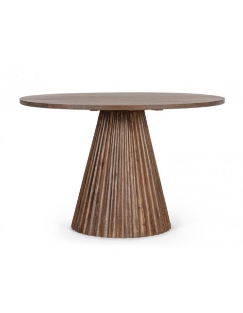 Okrogla jedilna miza iz mangovega lesa ORISSA D120 rjava