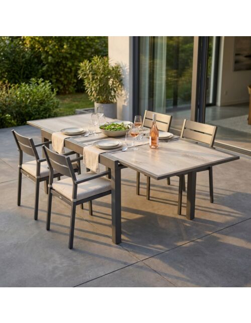 Raztegljiva vrtna miza CAMBRIDGE 120/240 × 90 taupe