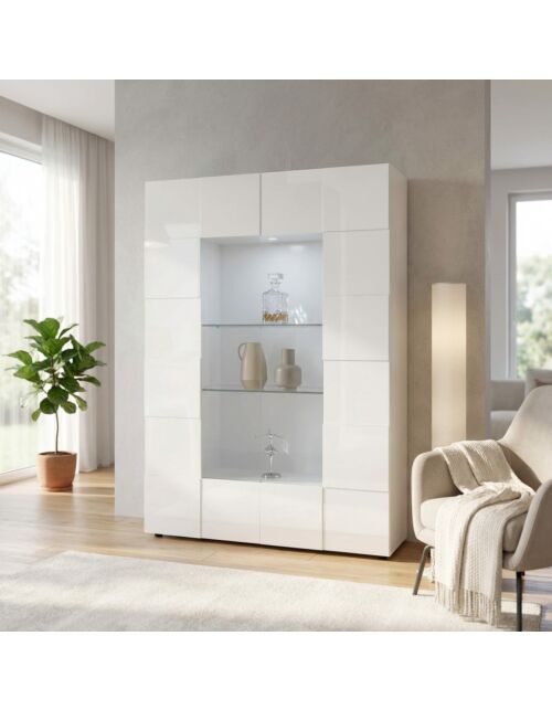 20 90 08 - 06 VITRINA Z 2 VRATI SIJAJ BELA LORENZO