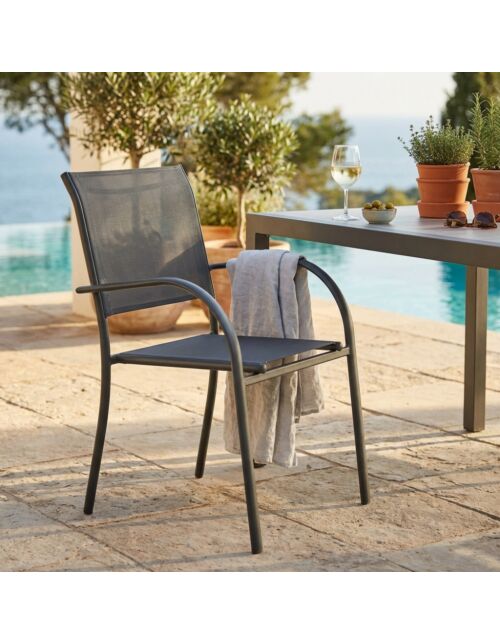 Vrtni stol STAMFORD z nasloni za roke – taupe