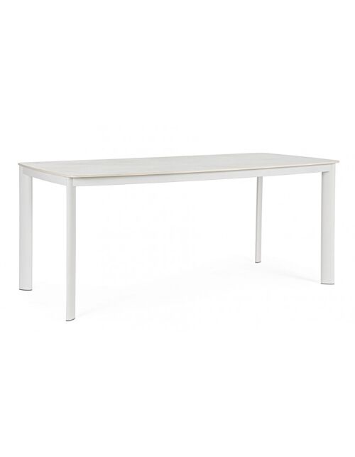 BIZZOTTO Jedilna vrtna miza ALCORA 180X90 bela