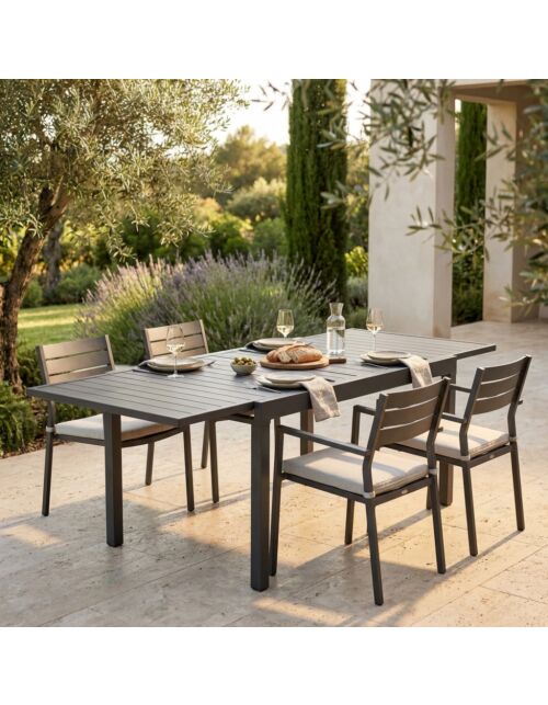 Raztegljiva vrtna miza HAWAII 75/150 × 77 – taupe
