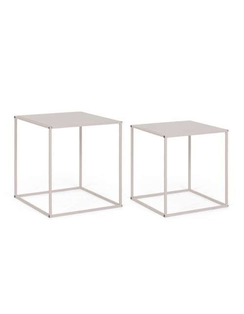 BIZZOTTO Set 2 klubski mizici ALRIK kvadratni beige
