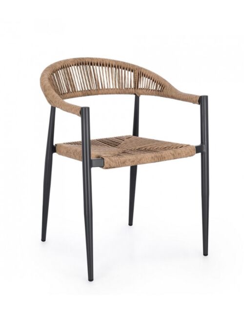 Vrtna fotelja JANDIA antracit/prirodna - složiva