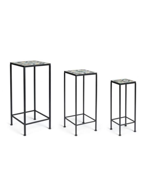 BIZZOTTO set 3 kvadratne klubske mizice POSITANO 