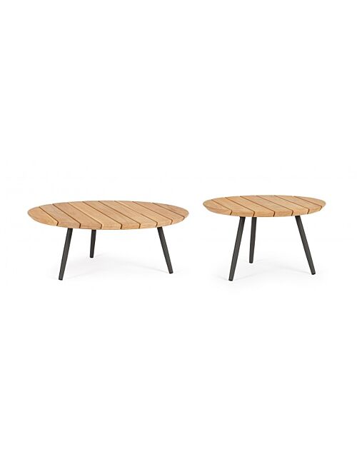 Vrtni stolići za kavu IVISSA D60-D80 antracit set od 2 komada