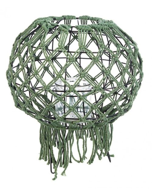 ZELENI MAKRAME LAMPION H38
