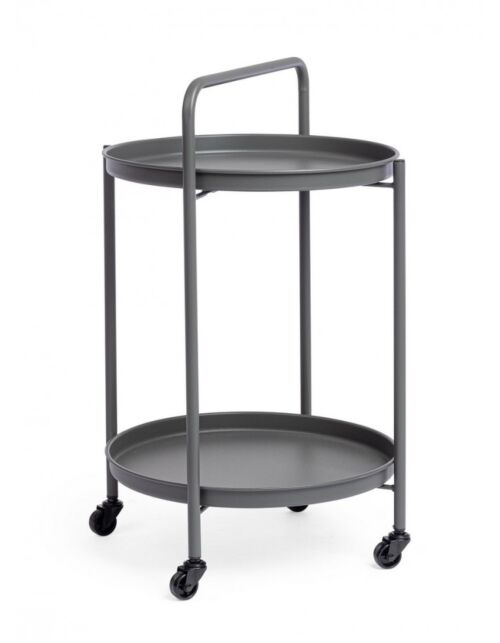 Servirni voziček s pladnjem AUSTIN TWIN – antracit D44,5 H70