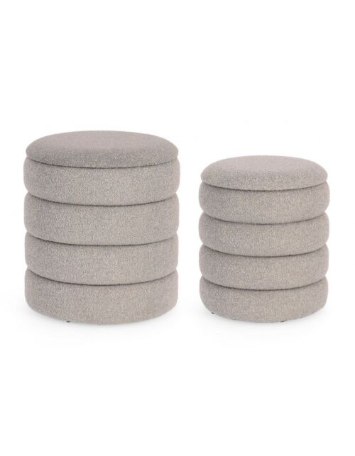 BIZZOTTO SET2 TABUREJA KATERINA SIVA BOUCLE'