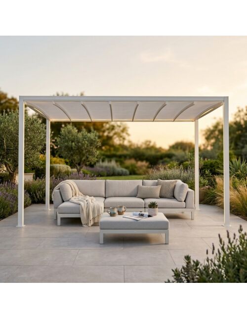 Pergola motorizirana 3×4 z LED – bela