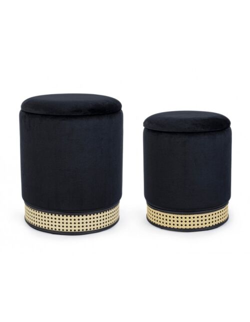 BIZZOTTO SET2 MILENA ČRNA POSODA POUF