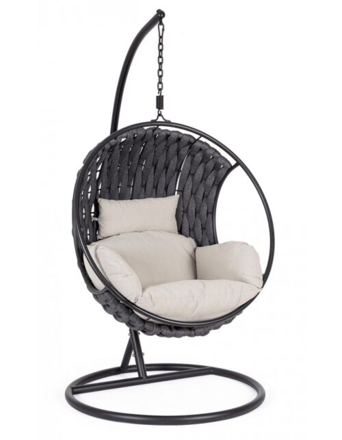 Viseća fotelja GALAPAGOS crna s jastucima
