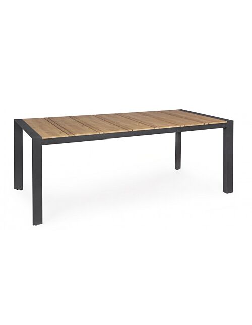 BIZZOTTO Vrtna miza ELIAS 198×100 cm s kovinskim ogrodjem - antracit
