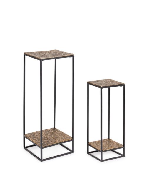 BIZZOTTO set 2 dekorativni mizici MYSORE zlate nizke