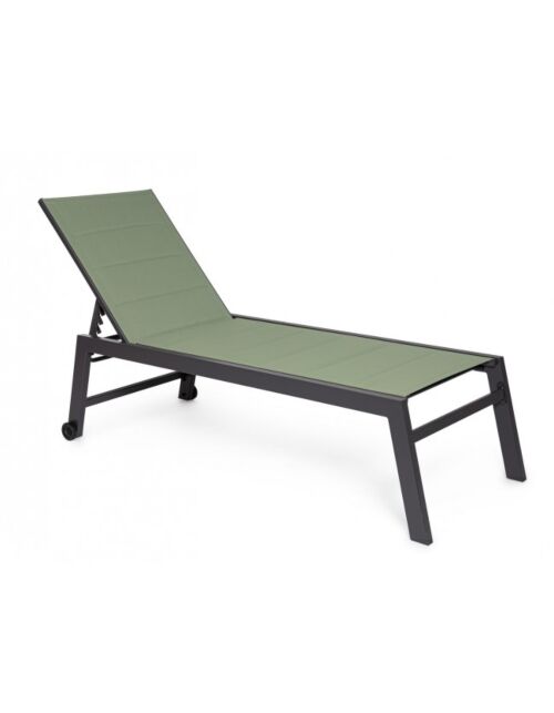 Vrtna ležaljka HILDE visoka antracit LH32 zelena s kotačima