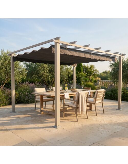 GAZEBO ASTORIA 3 X 4 TAUPE SIVO PLATNO