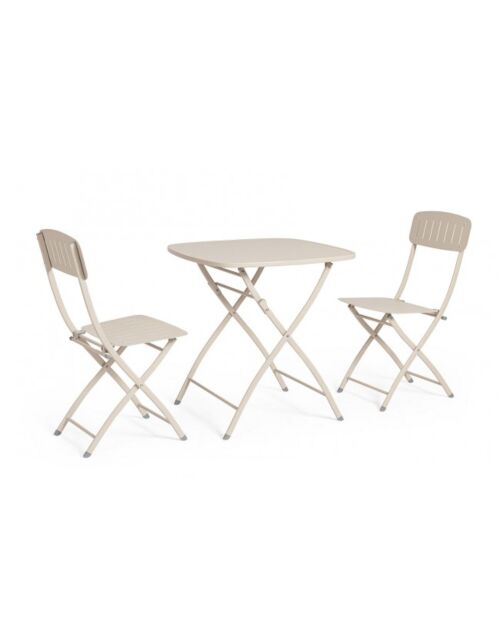 Vrtni sklopivi set3 BISTROT YVONNE champagne – metalni