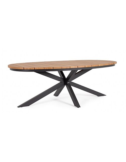 BIZZOTTO Vrtna ovalna miza ZELMAR 218X115 antracit YK13