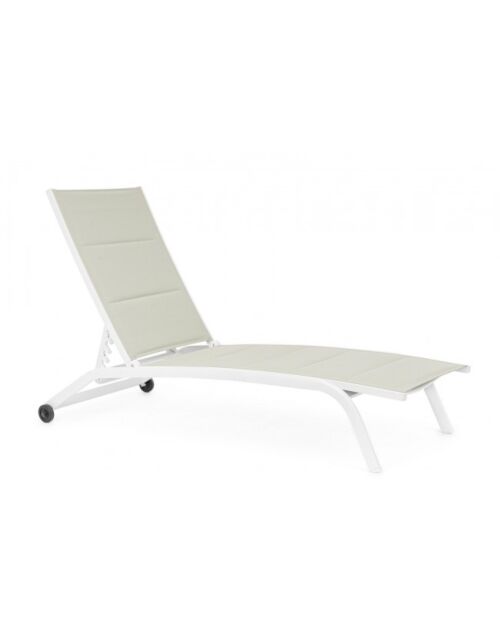 Vrtna ležaljka s kotačima CLEOPAS bijela/lagun ZH10