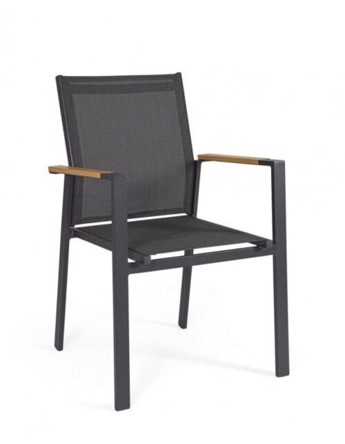 BIZZOTTO Vrtni stol z nasloni za roke HETA antracit LH32 - 0664010