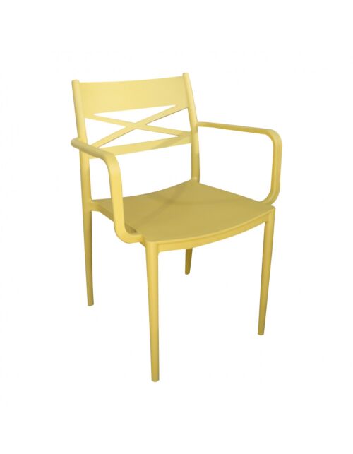 Vrtni stol DARLEEN rumen z rokonasloni - nakladalen