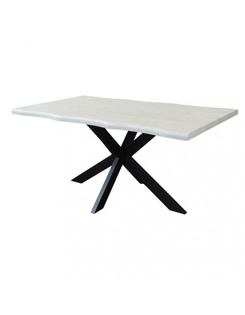 Blagovaonski stol FLOYD – bijela, crna struktura | Mobalia