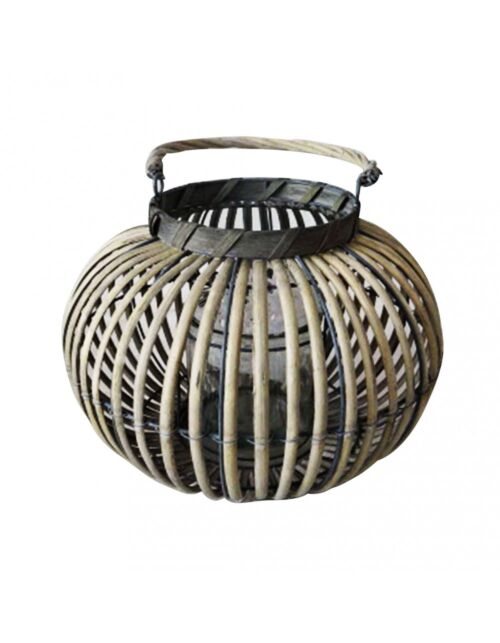 Lanterna GEORGIE – siva, ratan i staklo | Mobalia