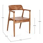 Drvena stolica s naslonima za ruke SUZY