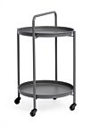 Servirna kolica s pladnjem AUSTIN TWIN – antracit D44,5 H70